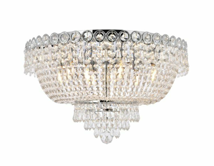 Chandelier Flush Mount Crystal Light Fixture Dining Room Bedroom or Kitchen 18" gallery