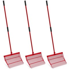 3 Sets Manure Fork with Long Handle, ABS Plastic Head & Metal Handle, Pitch F…