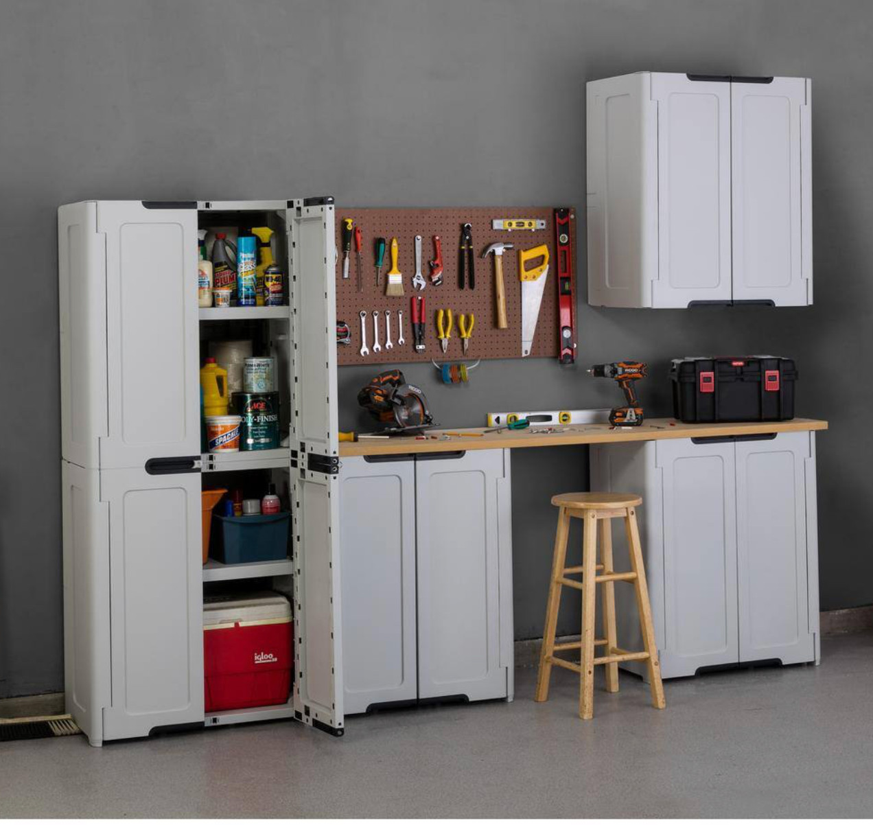 HDX Freestanding Garage Base Cabinet in Light Grey (30 in. W x 36 in. H x 19 in gallery