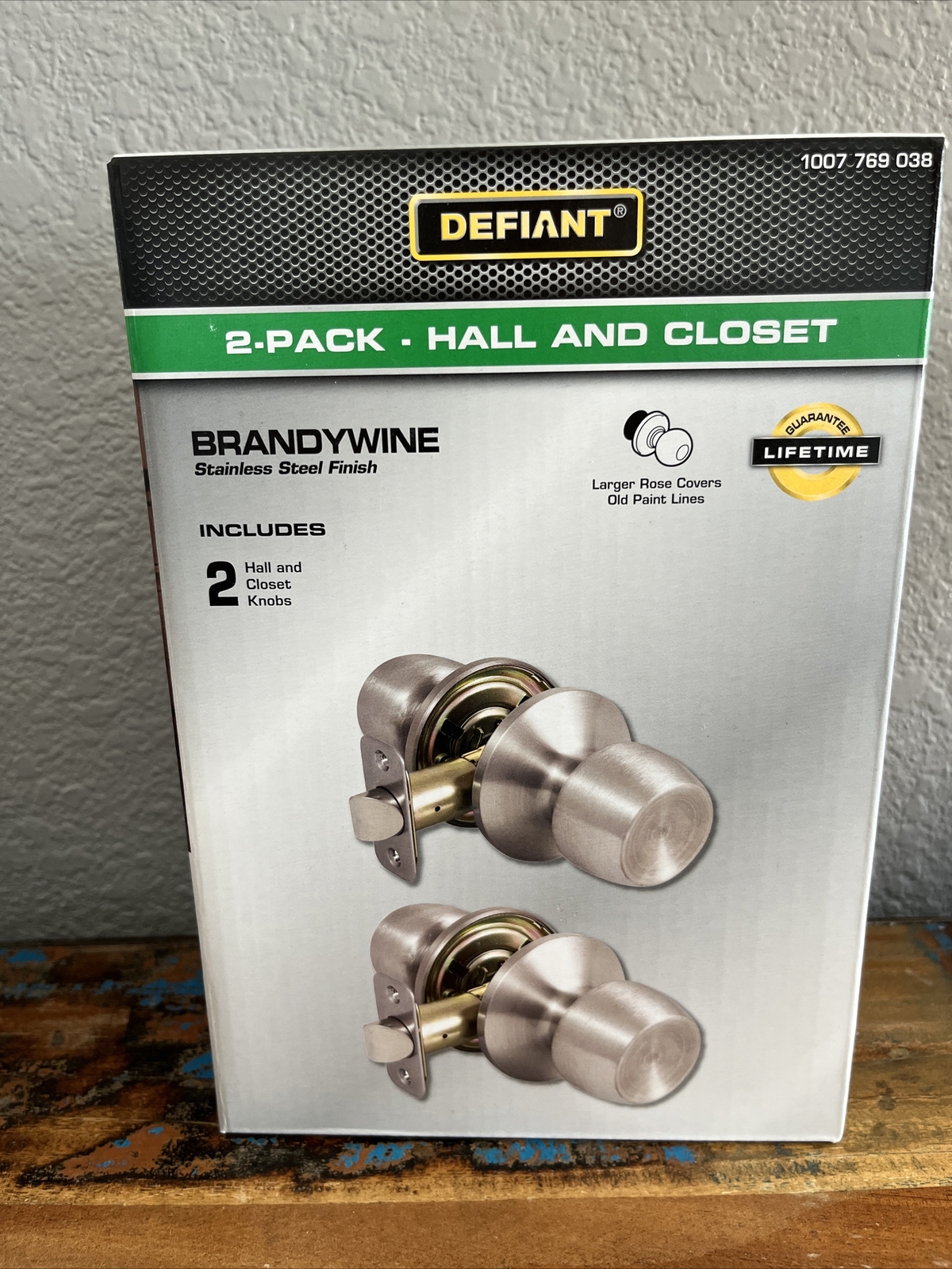 Defiant 2-Pack Hall And Closet Brandywine Knob Set Stainless Steel Finish gallery