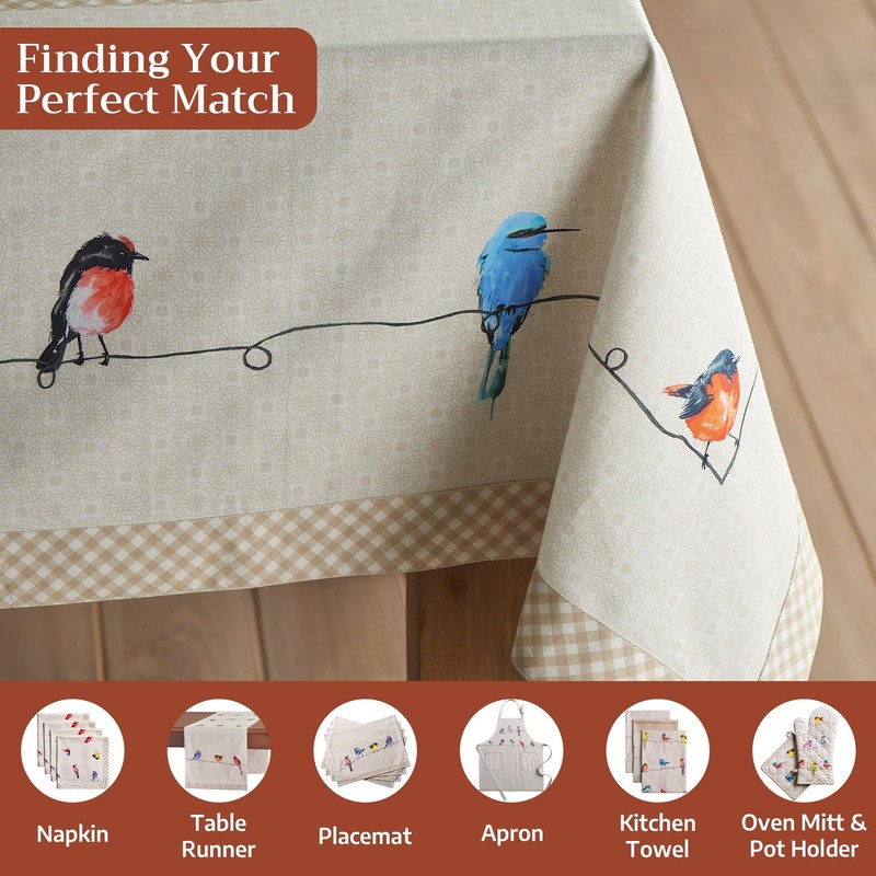 Table Cloth Rectangle Table 100% Cotton 60 x 90 Inches Tablecloth Reusable De... gallery