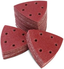 500PCS 3.5″ 6-H Triangle Sanding Discs A/O 90mm Hook & Loop Sandpaper 40-120Grit