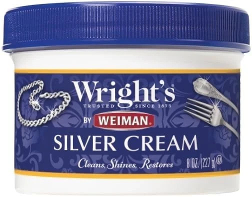 Wright's Silver Cleaner and Polish Cream - 8 Ounce - Ammonia Free - Gently clean