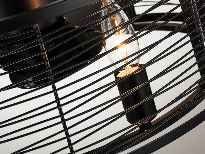 Caged Ceiling Fans with Light with Remote Control 20”Black Farmhouse Ceiling Fan gallery