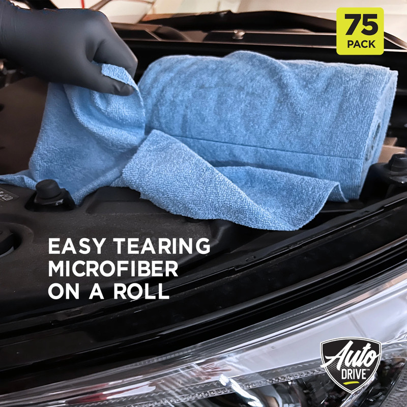 (3 Pack) Auto Drive Tear Away Microfiber Towels 75Ct Multi Purpose Cleaning Roll gallery