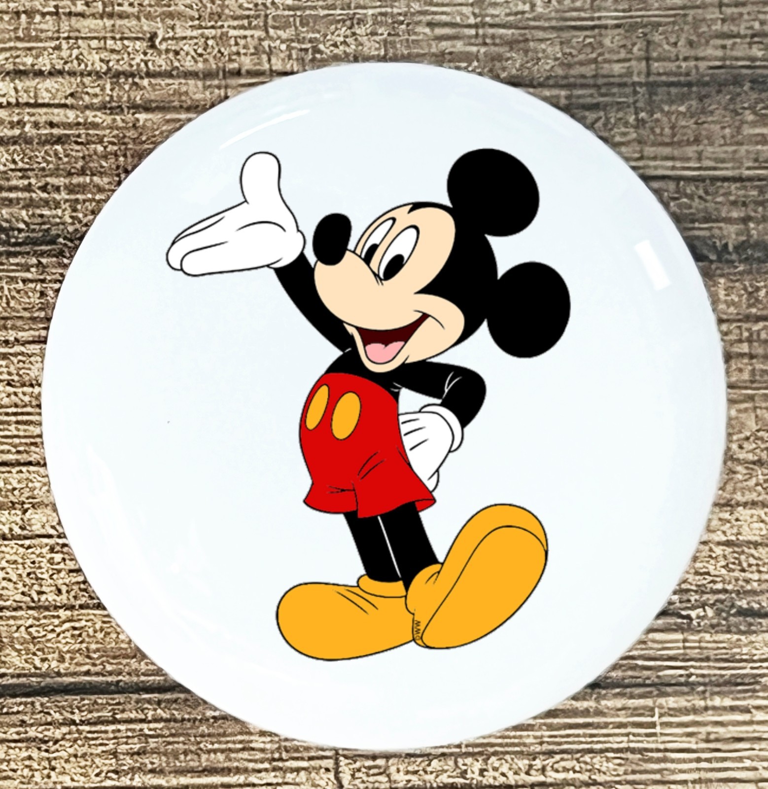 MICKEY MOUSE WHITE CERAMIC KITCHEN CABINET DRESSER KNOB DECOR gallery