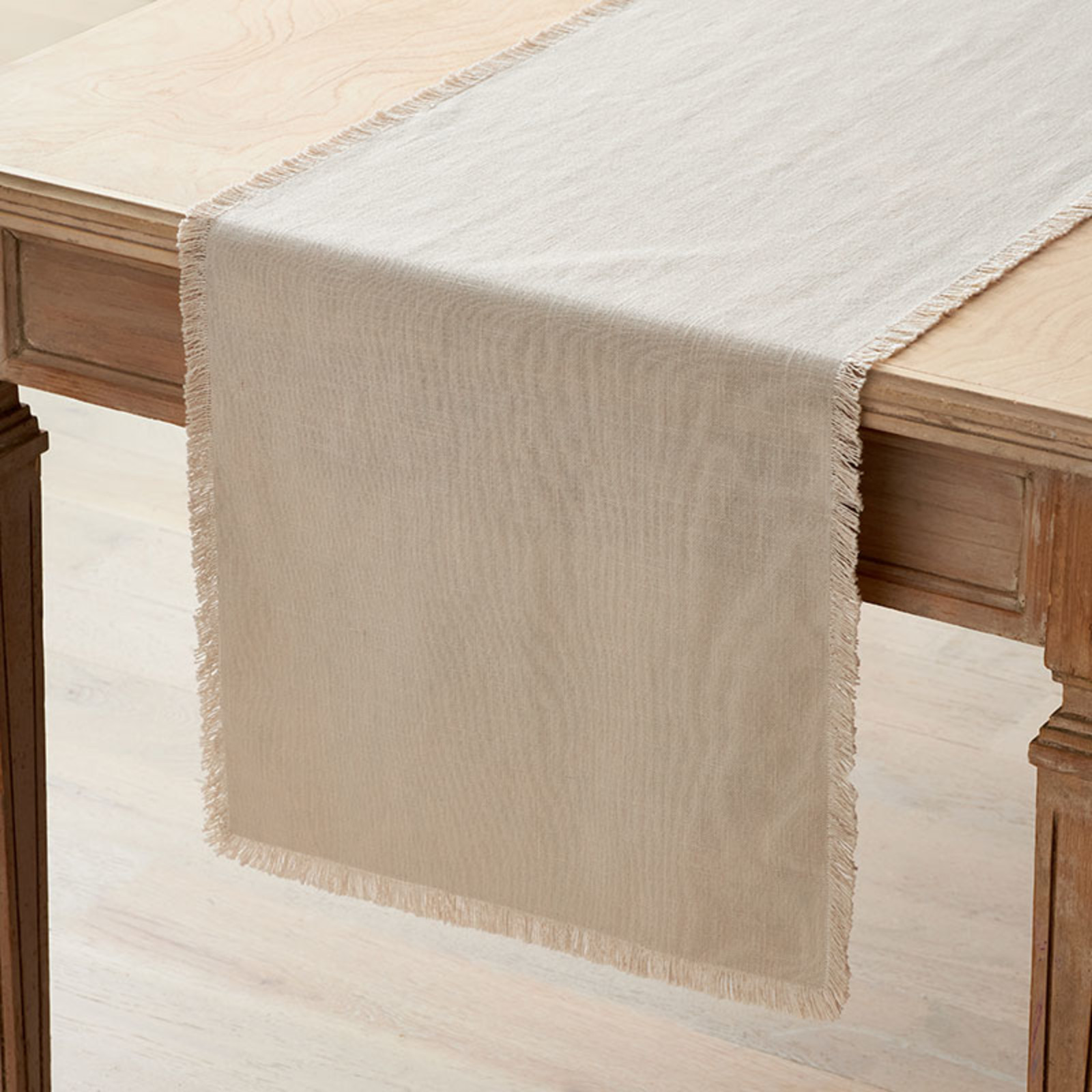 Solid Fringe Table Runner - Putty, 16 in. x 108 in.... gallery