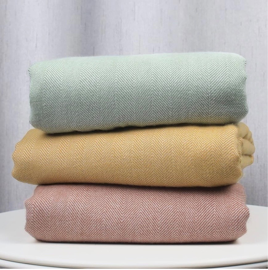 Pack 3 Decorative Herringbone Faux Cashmere Lightweight Throw Blanket 50"x 60" gallery
