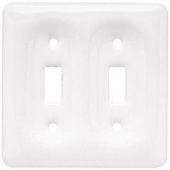 (5 Pack) Double Switch Wall Plate White Ceramic