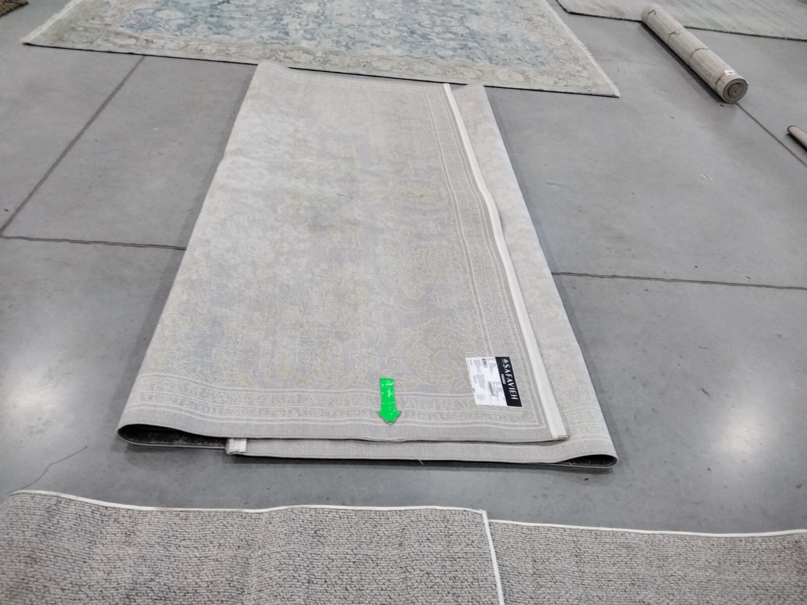 GREY / GREEN 9' X 12' Damaged Binding Rug, Reduced Price 1172727493 PAS402D-9 gallery