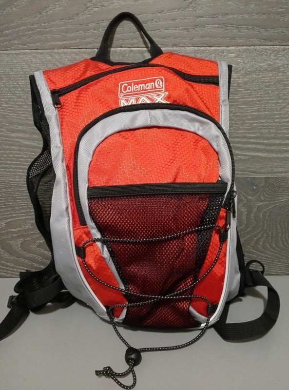 Coleman Max Mens 2L Hydration Hiking Backpack Red Gray 