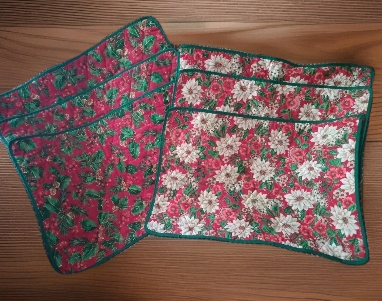 Table Placemats set of 6- Reversible, Quilted Christmas Winter Holidays,11x16 In gallery