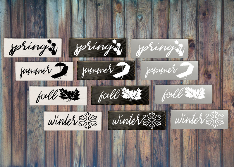 Hello Seasons (Spring, Summer, Fall, Winter) Handmade Minimalist Wood Sign Decor gallery