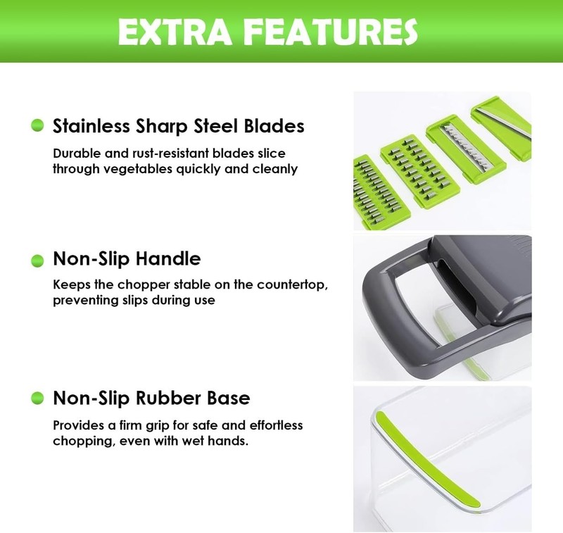 16-in 1 Vegetable Chopper Multifunctional Food Chopper Onion Cutter with 7 Blade gallery