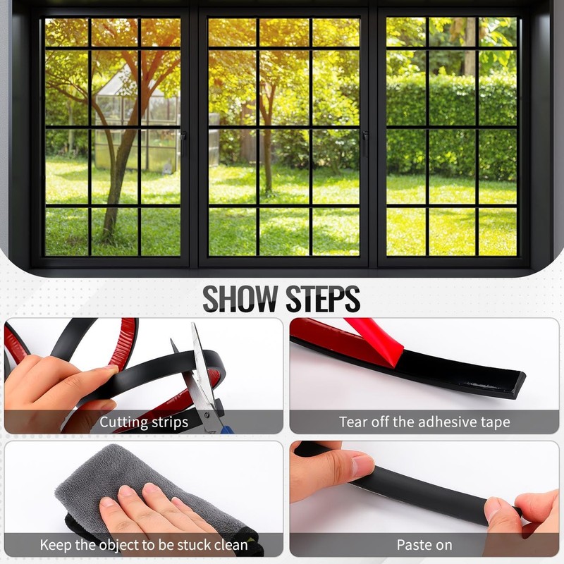 59 Ft Window Grille Inserts Grid Kit, Self-Adhesive Peel and Stick Trim Moldi... gallery