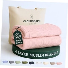 Cloud Scape Linen 4 Layer Oversized KING / CALIKING (92″x108″) Seashell Pink