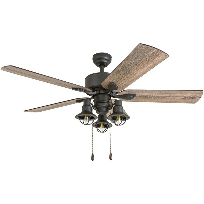 52" Rustic Cabin Ceiling Fan w Lights Mission Style Aged Bronze Barnwood Finish gallery