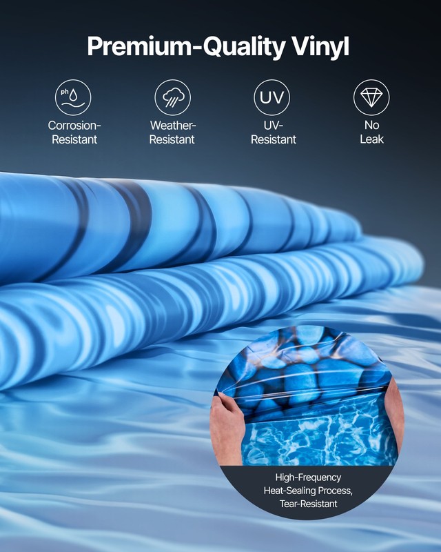 Round Pool Liner 21ft Overlap Style Pool Liner 54in Wall Height Durable gallery