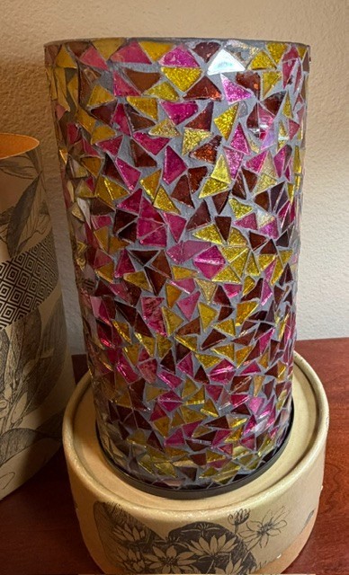 Retired Scentsy "Entice" Diffuser Shade Cover-Mosaic Glass - Shade Only - NEW gallery
