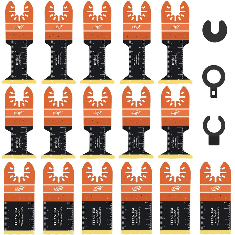 16Pc Titanium Oscillating Tool Blades, Professional Universal Multitool Blades f gallery