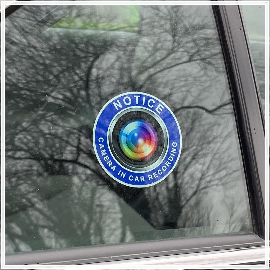 Camera in Car Recording Video 4-Pack INSIDE MOUNT Decals Blue White 2.75" gallery