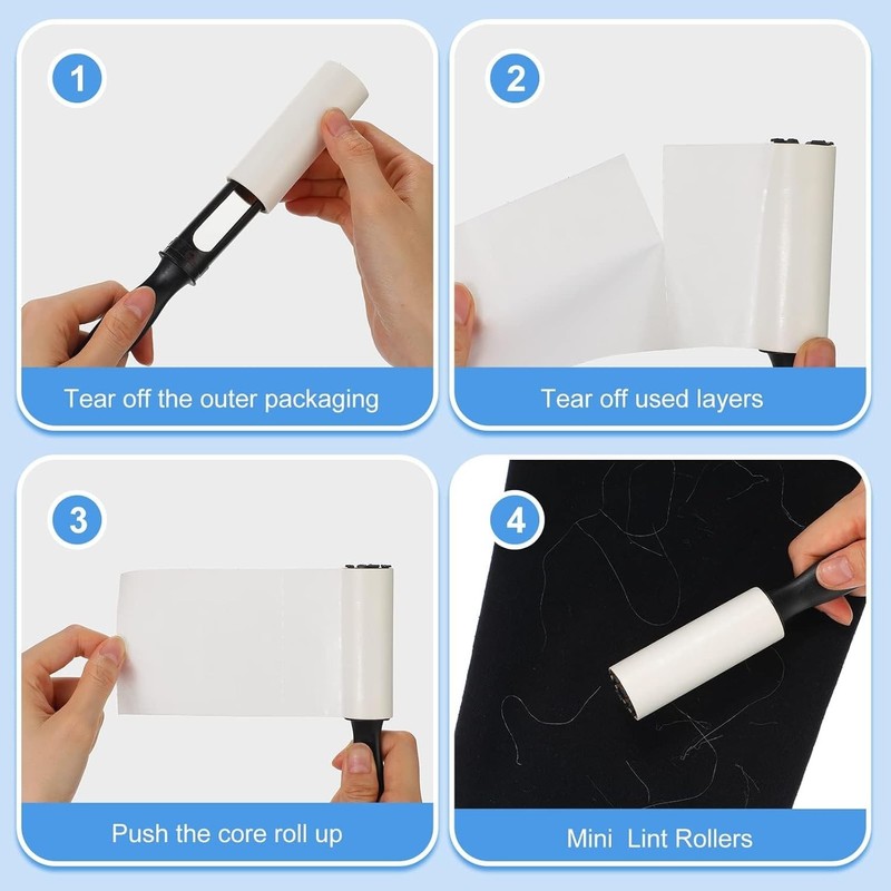 Lightweight Mini Lint Roller Bulk - 80 Stickers for Ultimate Cleanliness Anytime gallery
