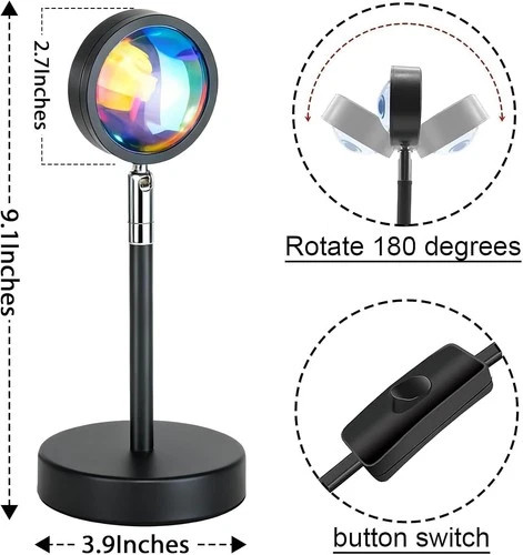 Sunset Lamp Projector, Rainbow Projection Led Lights with Remote, 16 Colors Mult gallery