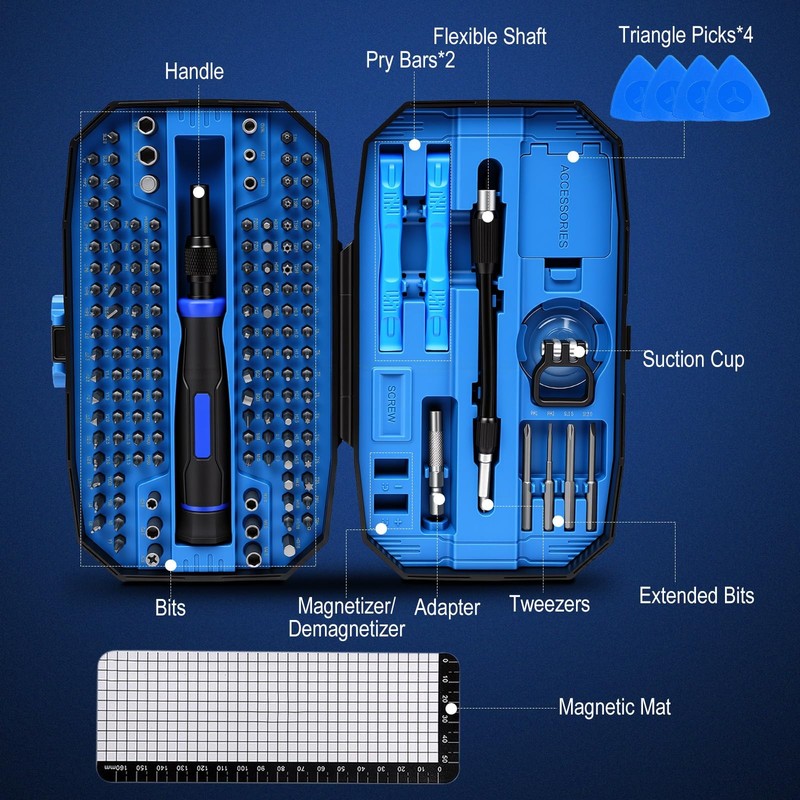 152Pcs Precision Screwdriver Set 152-in-1 Set, Blue gallery