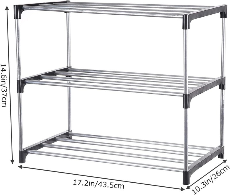 Small Shoe Rack, Narrow Stackable Shoe Shelf Organizer for Entryway, Doorway and gallery