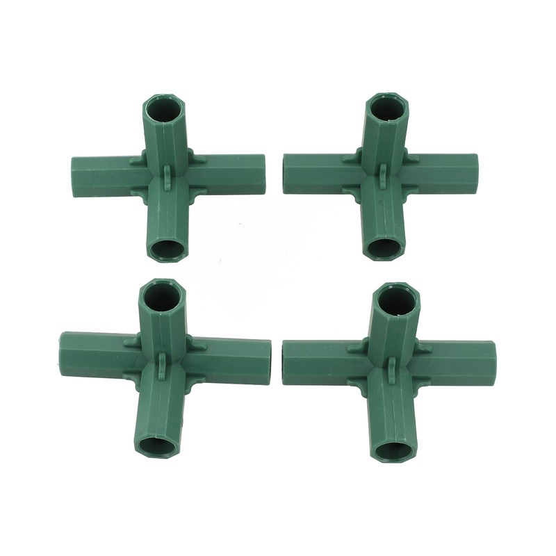 4pcs Plastic Structure Connectors Metal Pole Joiners Joints Greenhouse Frame Set gallery