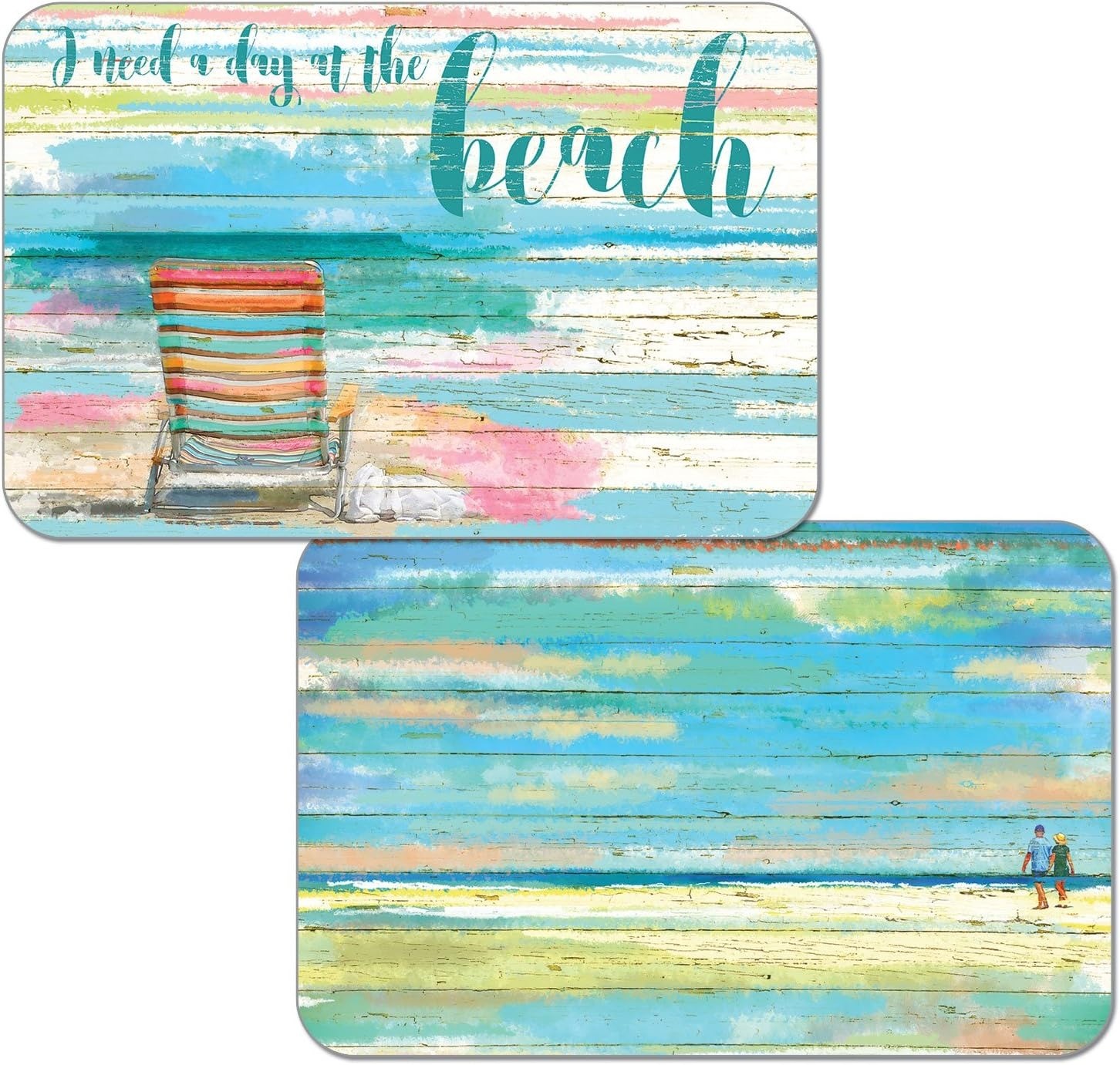 CounterArt Beach Daze Reversible Easy Care Flexible Plastic Placemats Set of 4 gallery
