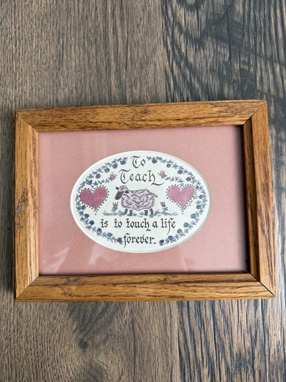 Creative Calligraphy Wood Picture Frame Brown Teacher Appreciation Wall Mount gallery