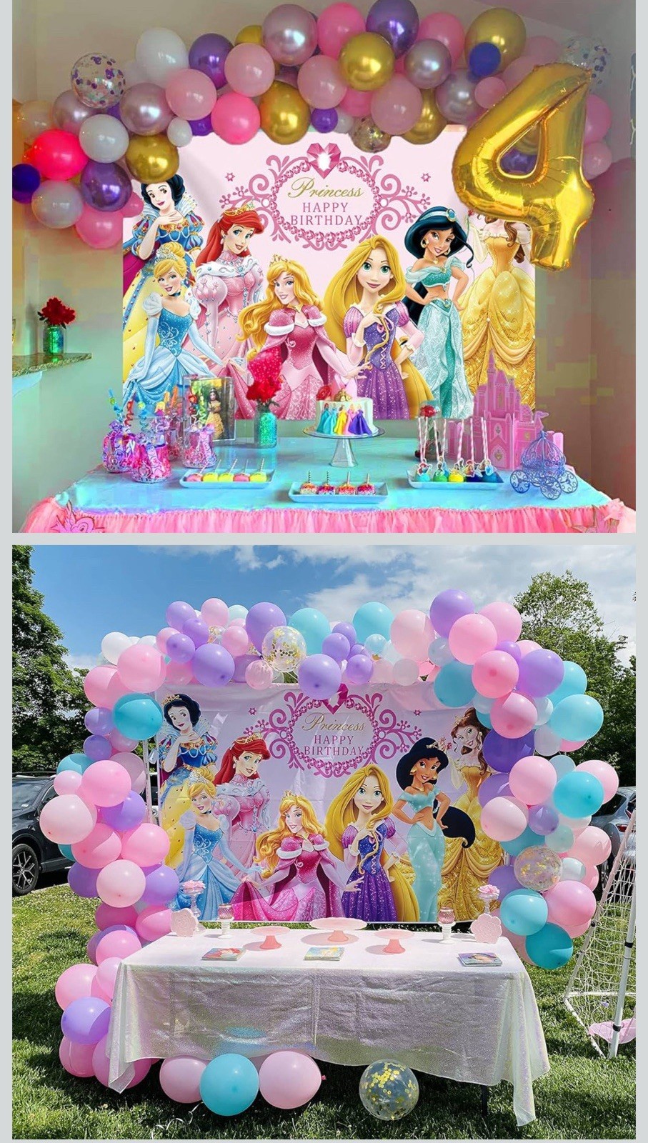 Princess Birthday Backdrop Rainbow Girls Party Photo Background Banner Decor gallery