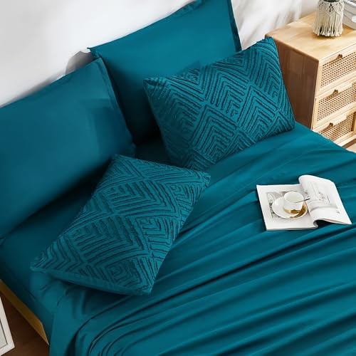 Super King Comforter Set - 7 Pieces Bed in a Bag Super King (120"x120") Teal gallery