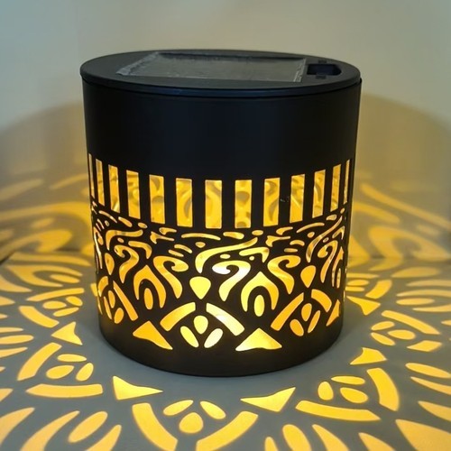 Solar Mandala Wall Light Outdoor Garden Fence Projector Lamp Patio Ambient Decor gallery