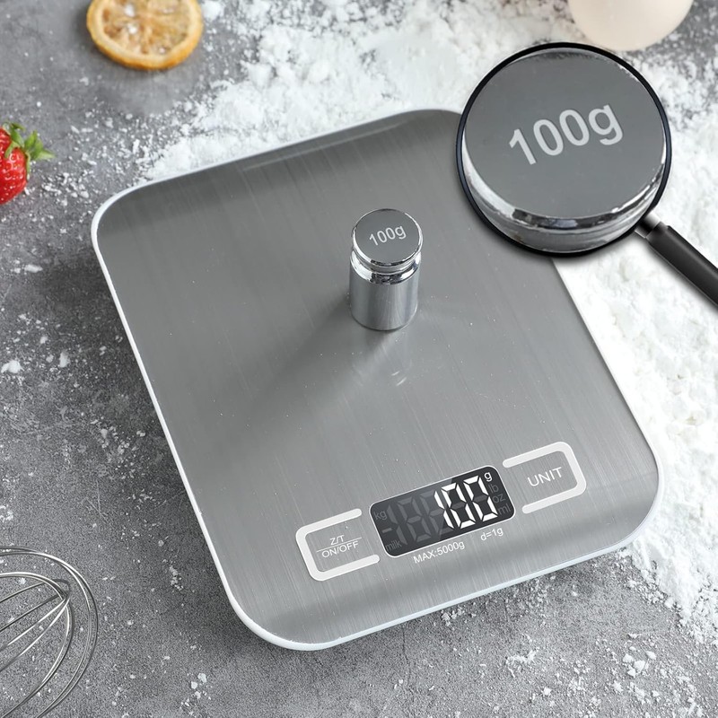 Digital Kitchen Scale White Portable Accurate Food Weighing Scale 5kg 11lbs gallery