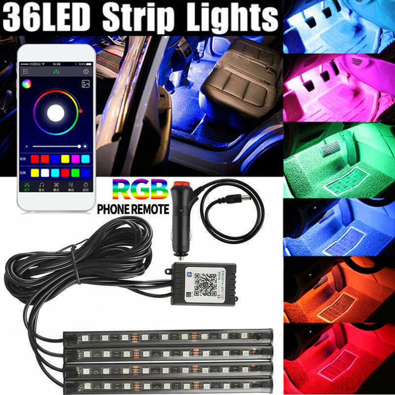 4X9 4X12 LED Car Interior Atmosphere Neon Lights Strip APP Control Bluetooth RGB gallery
