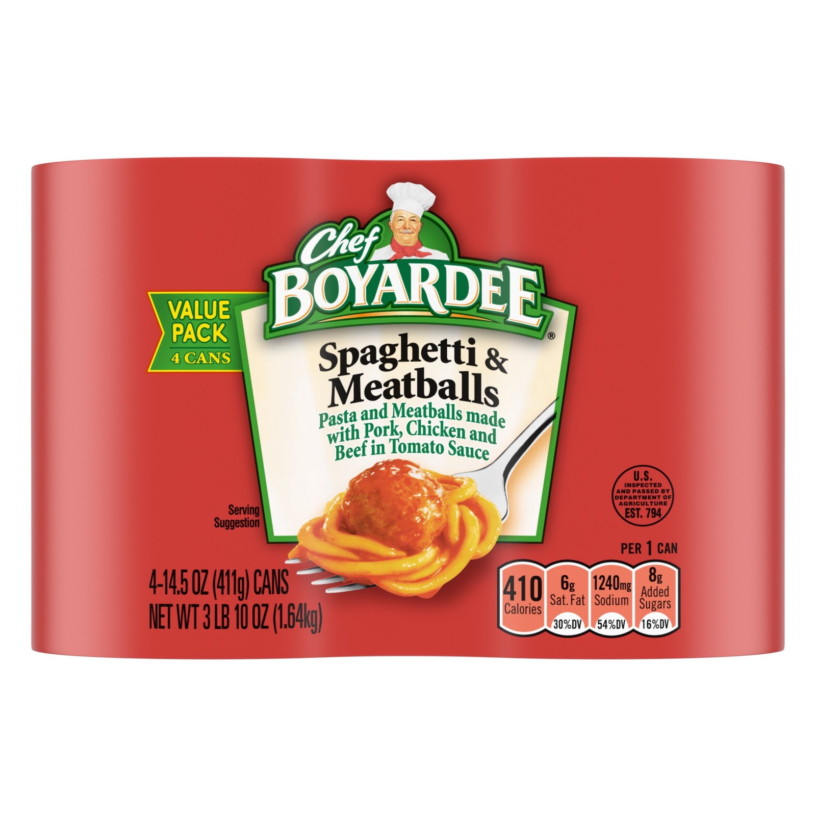 Chef Boyardee Spaghetti & Meatballs in Tomato Sauce, Ready-to-Eat Meal, 14.5 oz. gallery