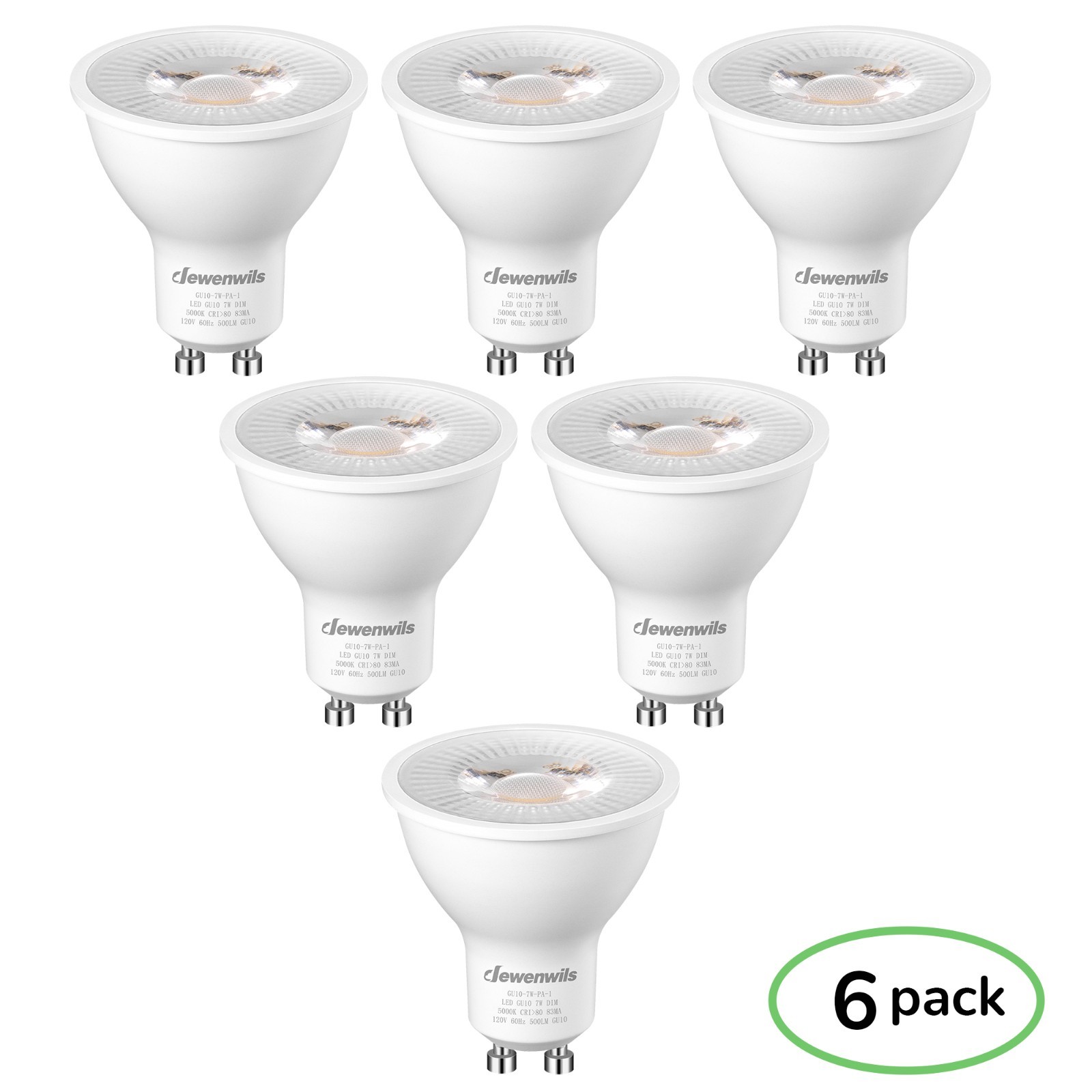 GU10 LED Bulbs 6 Pack 5000K Daylight Dimmable for Kitchen Range Hood Lighting gallery