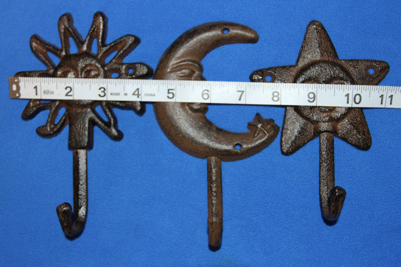3pc- Sun Moon Star Wall Hooks,Celestial Home Decor,Kids Room Decor,H-16,27B,82B gallery