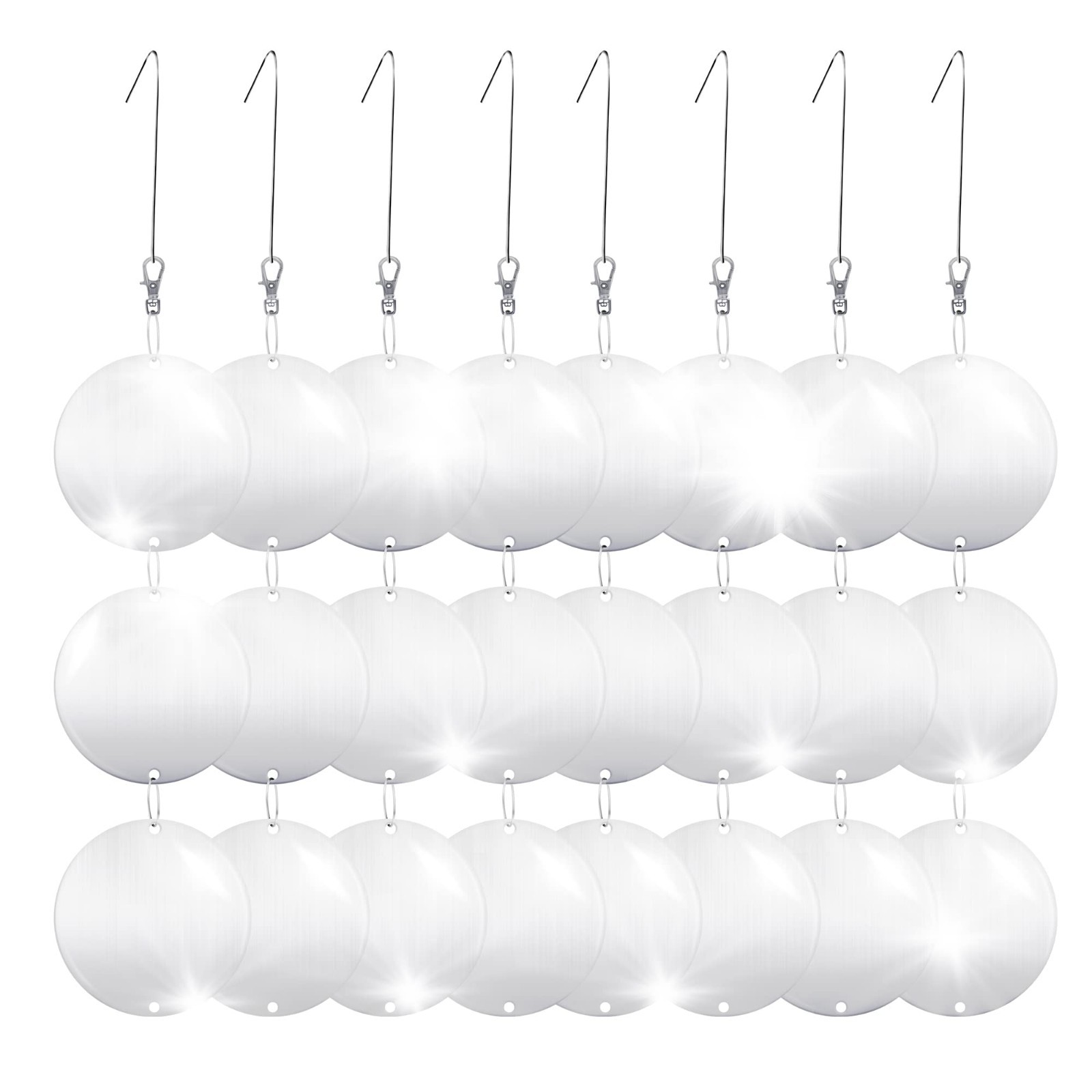 24PCS Reflective Bird Scare Discs - Double-Sided Deterrents for Garden, Patio, Y gallery