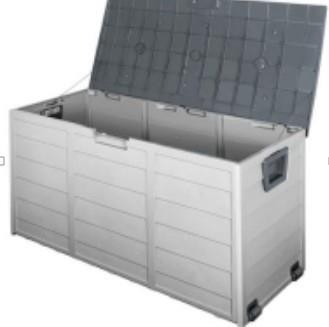 All Weather UV Pool Deck Box Storage Shed Bin Backyard Patio In/Outdoor Wheel gallery