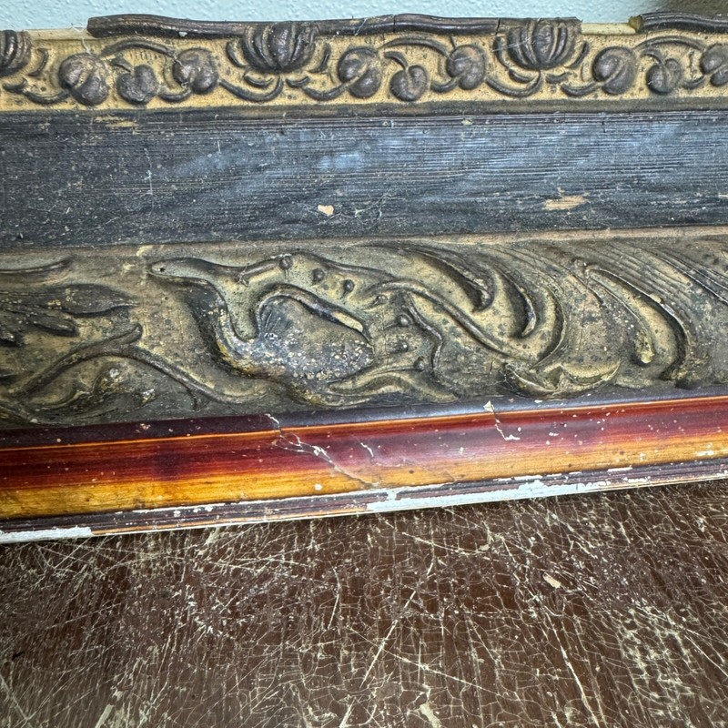 Antique Early 1900s Solid Wood Plaster Detail LARGE 16x20 Picture Frame NO GLASS gallery