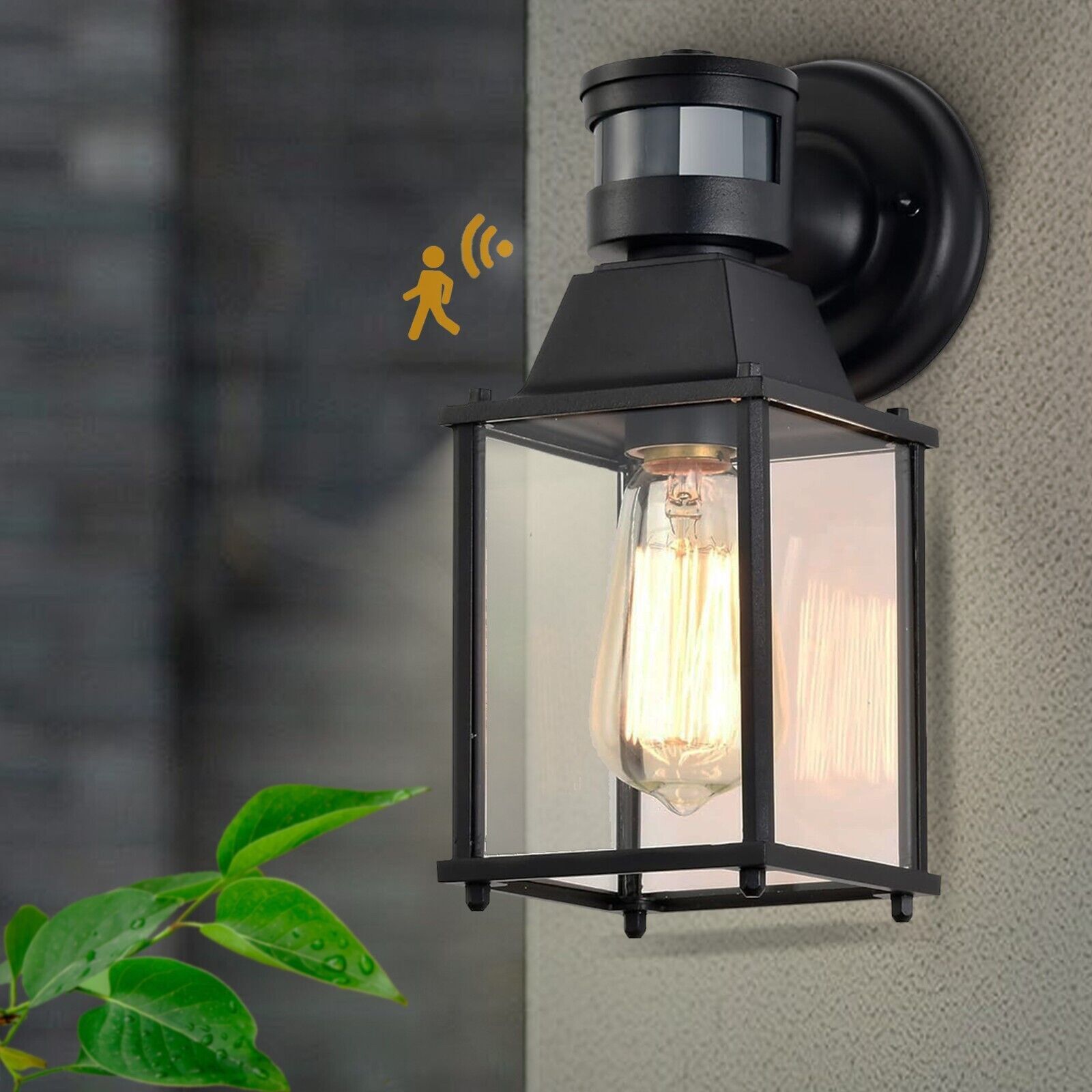Porch Lights Outdoor Motion Sensor Outdoor Wall Light Fixtures Black 1-Light gallery