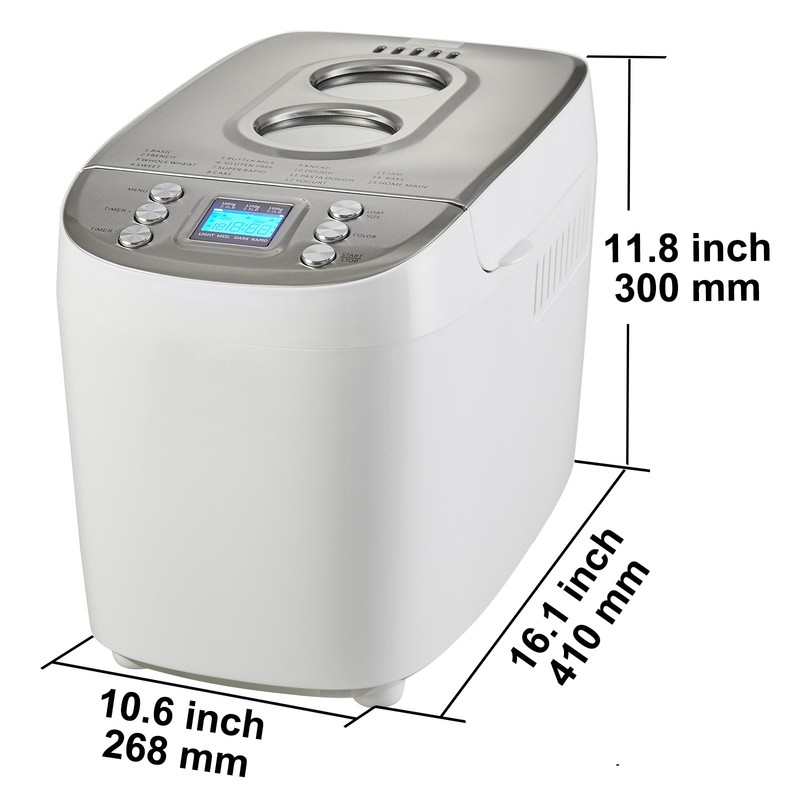 Uimoso 3LB 15-in-1 Automatic Bread Maker with Nonstick Pan,Compact Design, White gallery
