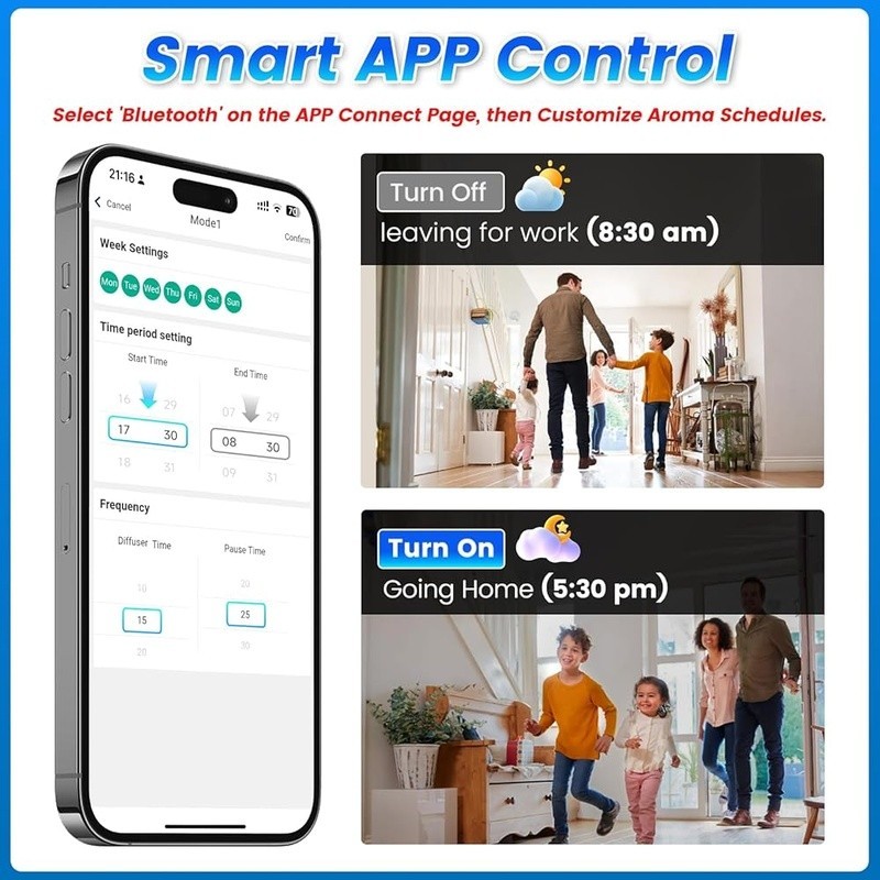 Waterless Essential Oil Diffuser Smart App Control Aromatherapy Timer 1000 Sq Ft gallery