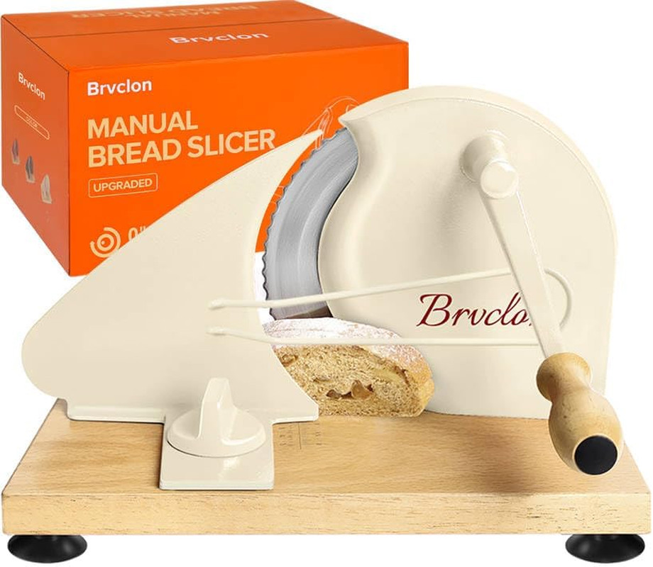 Brvclon Manual Bread Slicer Adjustable Thickness, Hand Crank Bread Slicer for Ho gallery