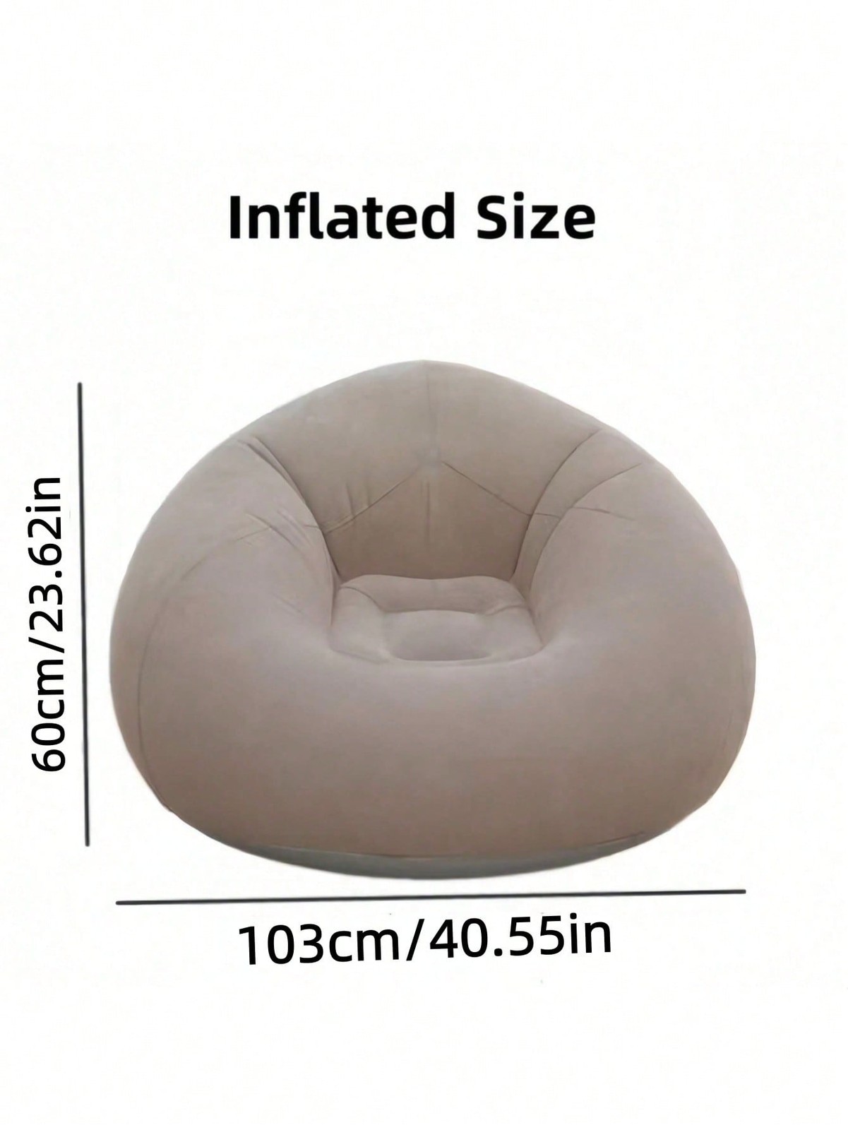 1pc Inflatable Slouchy Chair Portable Foldable Single Person Slouchy Sofa Brown gallery