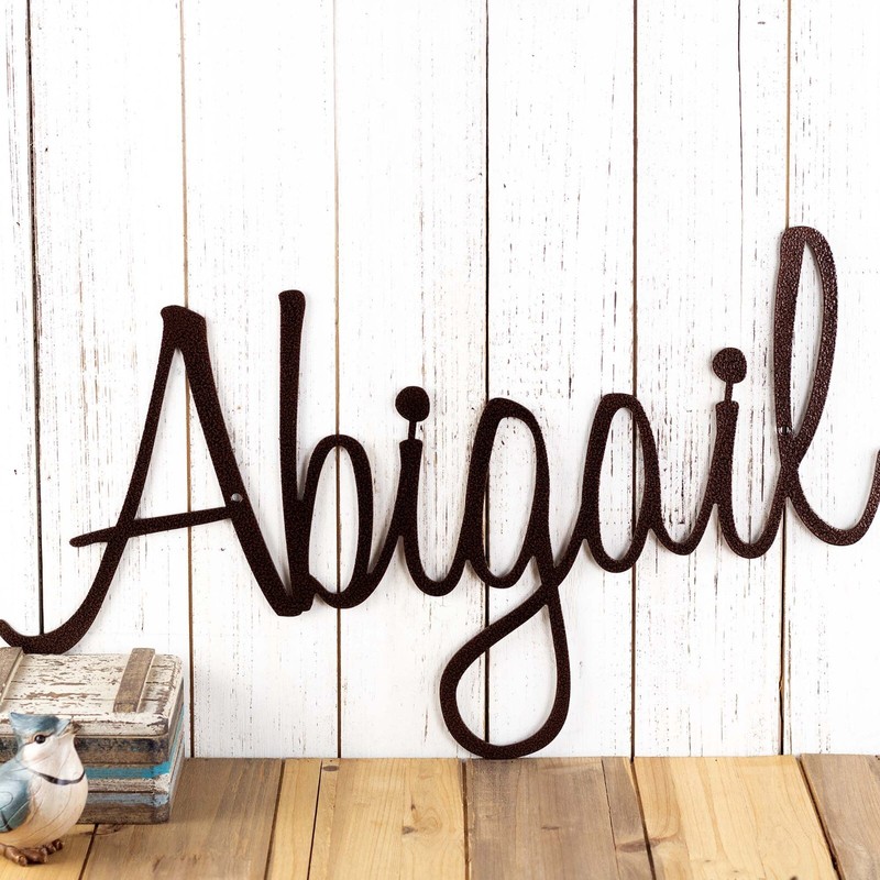 Personalized Script Metal First or Last Name Word Wall Art, Custom Newborn Baby gallery