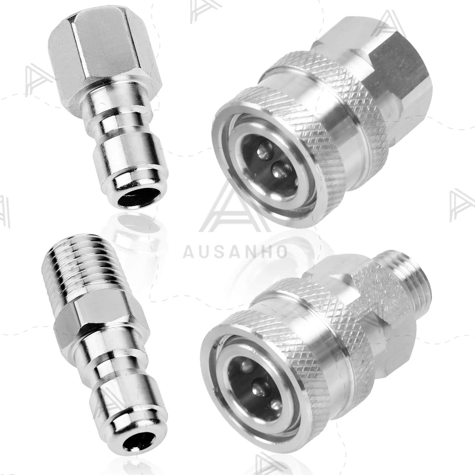 2 Sets NPT 1/4 Inch Pressure Washer Coupler Quick Connect Plug Fitting Adapter gallery